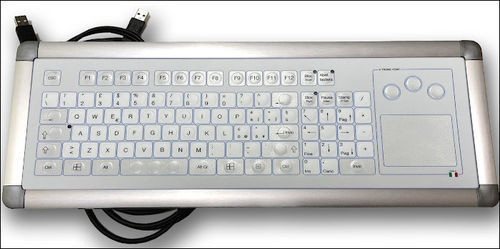 Teclado con alfombrilla táctil - KT-96-IM-04 - K-Tronic - de acero inoxidable / de aluminio / lavable