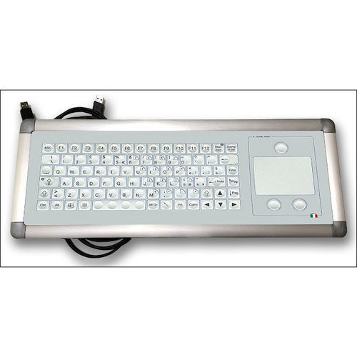 Teclado con alfombrilla táctil - KT-84-IM-04 - K-Tronic - de aluminio / USB / antimicrobiano