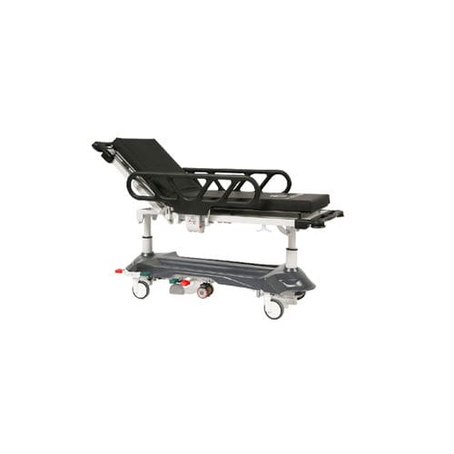 Carro camilla de emergencia - PRONTO BETA - HOSPITOOL MEDICAL DEVICES INC. - hidráulico / de altura variable / con respaldo regulable