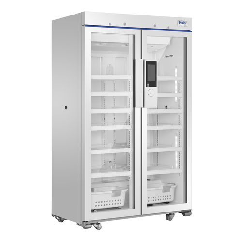 Refrigerador para farmacia - HYC-1030GT - Haier Biomedical - de tipo armario / con ruedas / con 2 puertas
