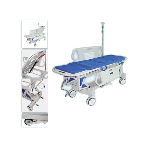 Carro camilla para traslado de pacientes - TS-1 - jia mei medical products co.,ltd - manual / de altura variable / con respaldo regulable