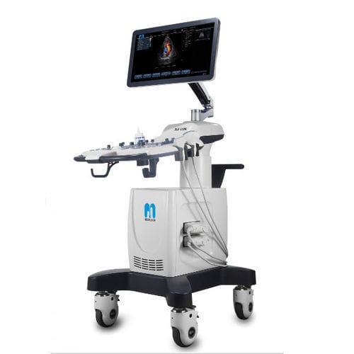 Ecógrafo con soporte - SLE 1100 - Medelcom International - para ecografía polivalente / para ecografía de mama / blanco y negro