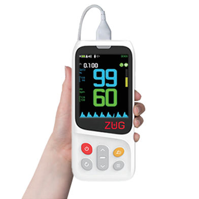 Pulsioxímetro portátil de mano - SatLite Touch - Zug Medical Systems - médico / alimentado por batería / USB