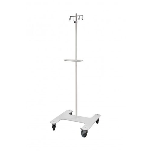 Portasueros con ruedas - EROND - 4 ganchos / de acero inoxidable / con soporte para bomba de infusión