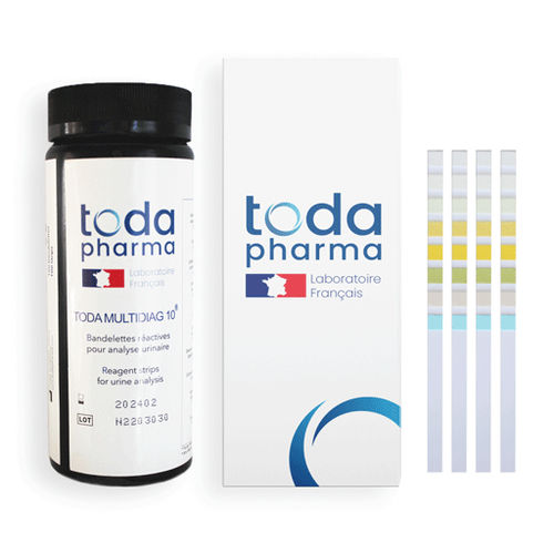 Tira de prueba multiparamétrica - MULTIDIAG 10 - TODA PHARMA - de pH / de glucosa / de proteínas