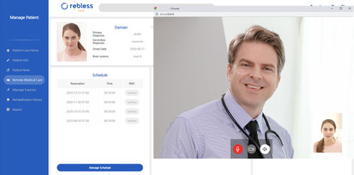 Aplicación web para comunicación - rebless clinic - H Robotics - para informes / de tratamiento / con sistema de seguimiento