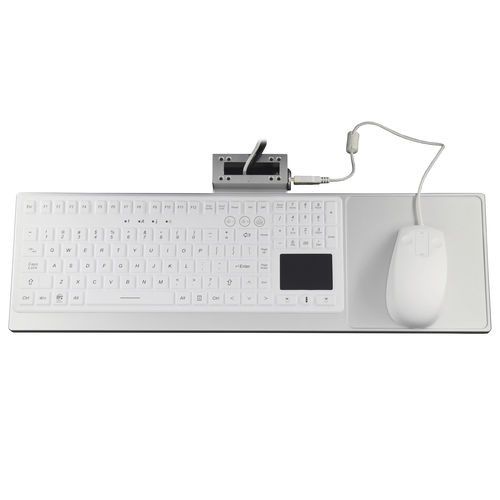 Teclado médico con alfombrilla táctil - ATM-ORK06 - Shezhen AITmon Technology Co,.Ltd - con teclas digitales / de silicona / de aluminio
