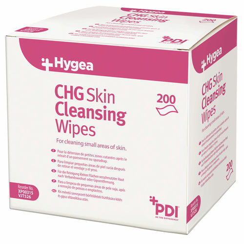 Toallita limpiadora para la higiene de las manos - Hygea CHG - PDI International - lote de 200