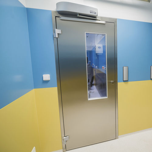 Puerta de hospital - G 104.01 - FORCLEAN - abatible / de vidrio / doble