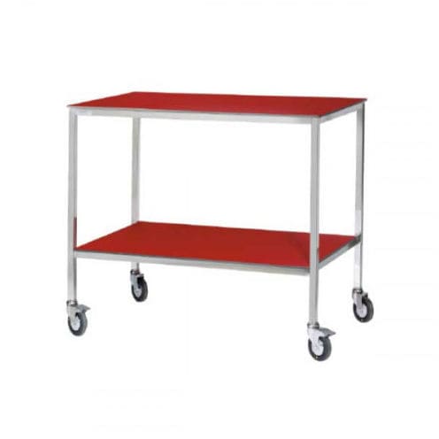Mesa de trabajo - 60.802043 - Mdose - rectangular / con ruedas / de acero inoxidable