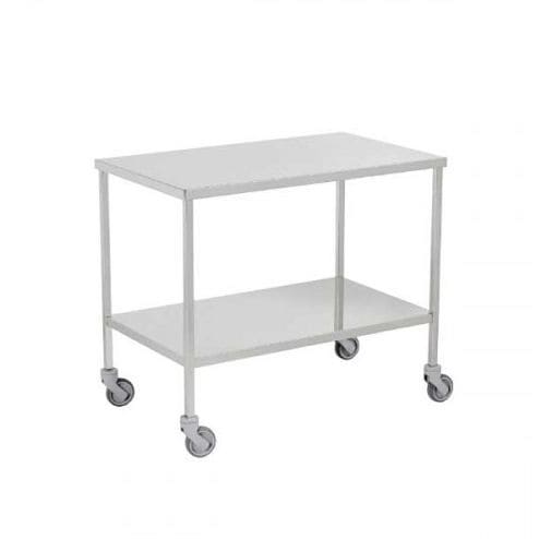 Mesa de trabajo - 60.802033 - Mdose - rectangular / con ruedas / de acero inoxidable