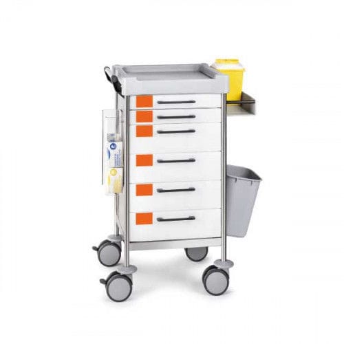 Carro de emergencia - INSAUSTI  - Mdose - para aparato / de acero inoxidable / 6 cajones