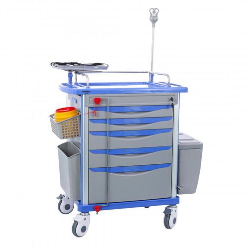 Carro de hospital - TC4001D - Bellamoon Medical - de emergencia / para aparato / portacilindros de oxígeno