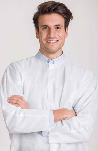 Bata para acompañante para hombre - BATM04 - Norvil - de polipropileno / desechable / blanca
