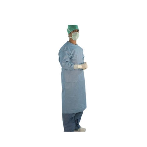 Bata quirúrgica unisex - Reinforced - EuroMed - desechable / impermeable / azul