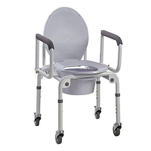 Silla con orinal para personas con movilidad reducida - COM02 - Medinox - con reposabrazos / con ruedas / de altura variable