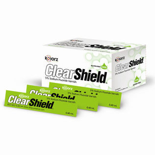 Material dental de barniz con fluoruro - Kolorz ClearShield - DMG America - para profilaxis dental / pasta