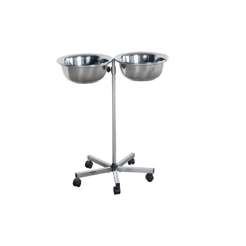 Portacuencos con dos recipientes - NSS 7002  - Nuprom - con ruedas / de acero inoxidable