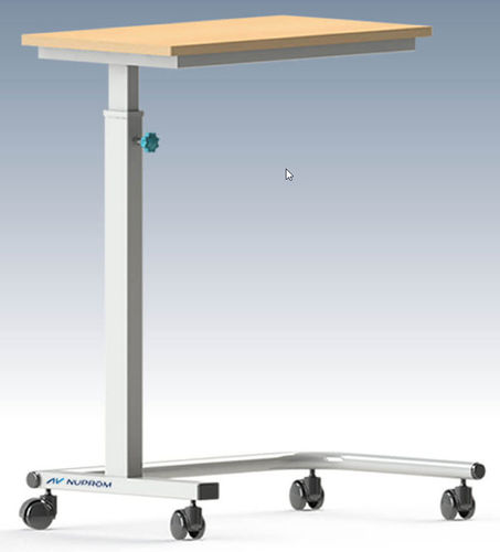 Mesa de cama con accionamiento manual - NPR 405 - Nuprom - con ruedas / de altura regulable