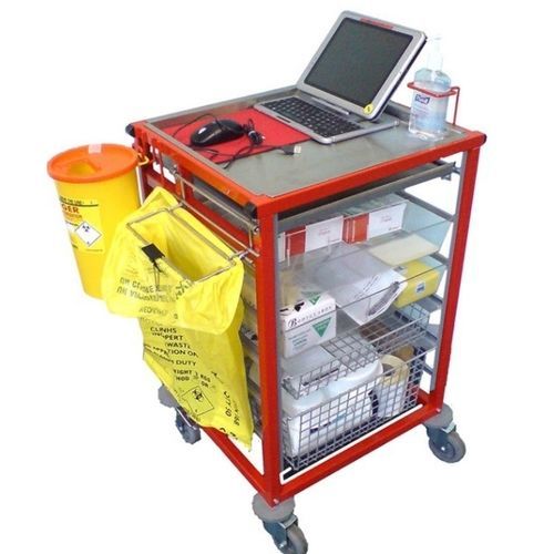 Carro médico - NPR 3650 - Nuprom - para extracción de sangre / de acero inoxidable / con papelera