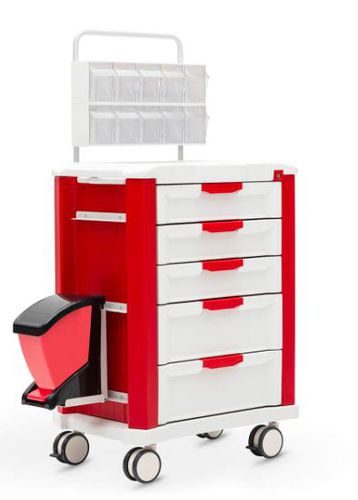 Carro de anestesia - NPR 3206 - Nuprom - para transporte / 5 cajones / con papelera