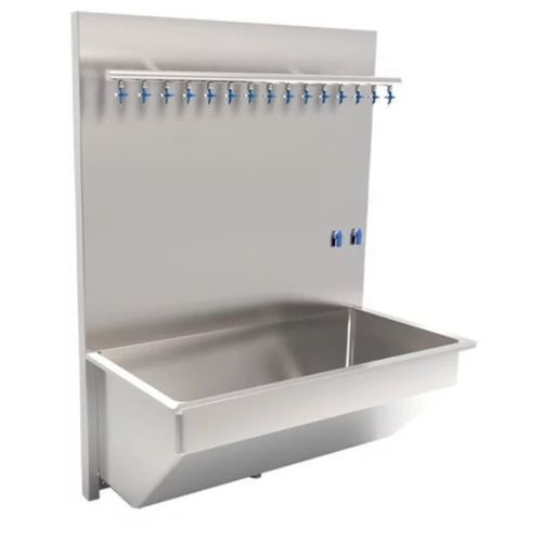 Fregadero de descontaminación - NSS 3035 - Nuprom - para área de higiene / 1 estación / de acero inoxidable