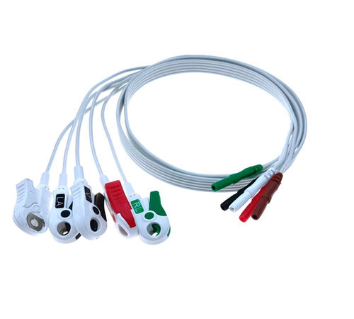 Cable de ECG 3 hilos - EL103SA-DIN - Shenzhen Redy-Med Technology Co.,Ltd - 5 derivaciones