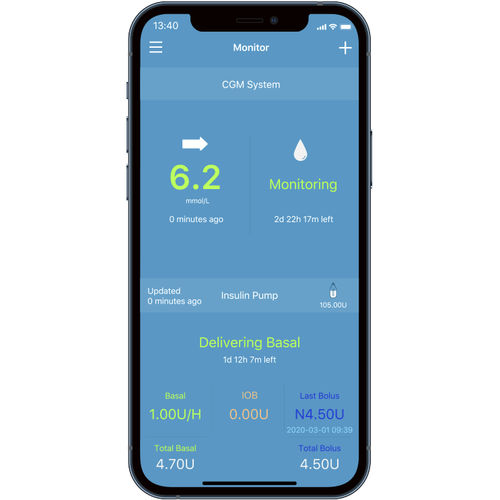 Aplicación para iOS de gestión de datos de pacientes - EasyTouch  - Medtrum - de gestión de la diabetes / de intercambio / médica