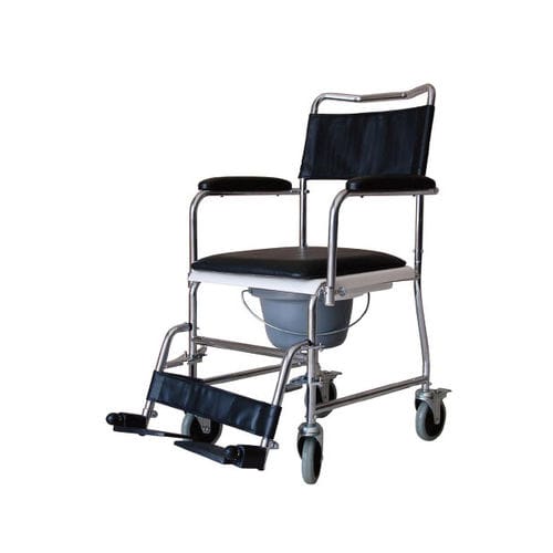 Silla con orinal con reposabrazos - YK4010 - Intco Machinery - con cubo / con ruedas / con reposapiés