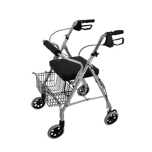 Andador con ruedas con 4 ruedas - YK7010 - Intco Machinery - marco de aluminio / con asiento / con canasta
