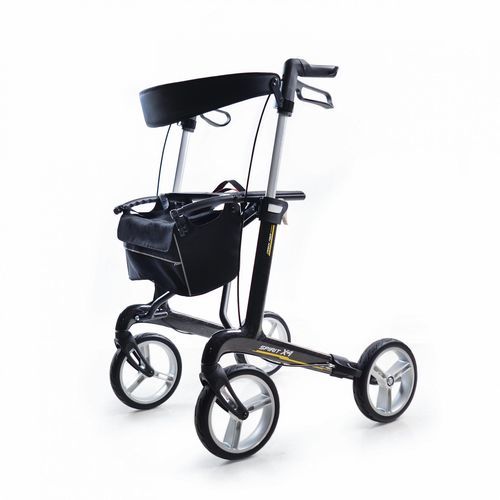 Andador con ruedas con 4 ruedas - SPIRIT X4 - Intco Machinery - marco de fibra de carbono / con asiento / con canasta