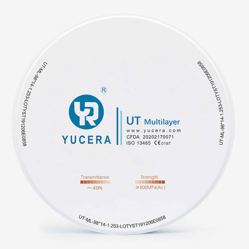 Material dental de cerámica - UT Multilayer - YUCERA - de circona / ZrO2 / de dióxido de circonio