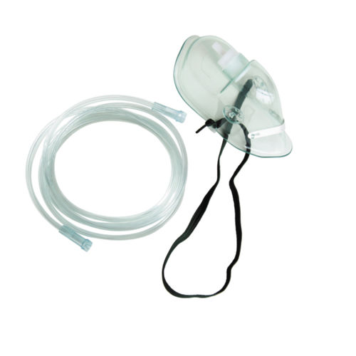 Máscara de oxígeno de PVC - uy - transparente / ajustable