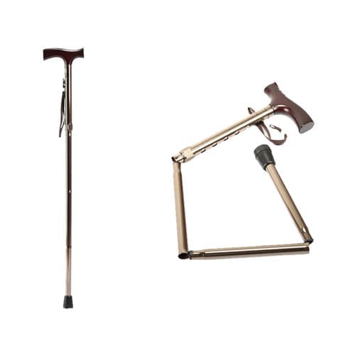 Bastón mango en T - KR927L - Zhenjiang Kangrui Rehabilitation Equipment Co., Ltd. - de altura regulable / plegable