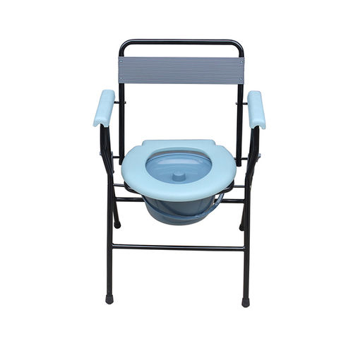 Silla de ducha con reposabrazos - KR899 - Zhenjiang Kangrui Rehabilitation Equipment Co., Ltd. - con apertura higiénica / con cubo / con respaldo