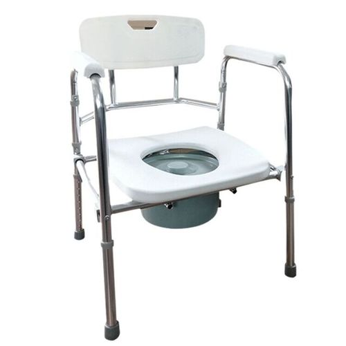 Silla de ducha con reposabrazos - KRTU-5 - Zhenjiang Kangrui Rehabilitation Equipment Co., Ltd. - con apertura higiénica / con cubo / con respaldo