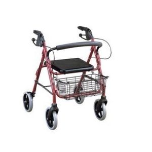 Andador con ruedas con 4 ruedas - KR966LH-8 - Zhenjiang Kangrui Rehabilitation Equipment Co., Ltd. - marco de aluminio / con asiento / con canasta