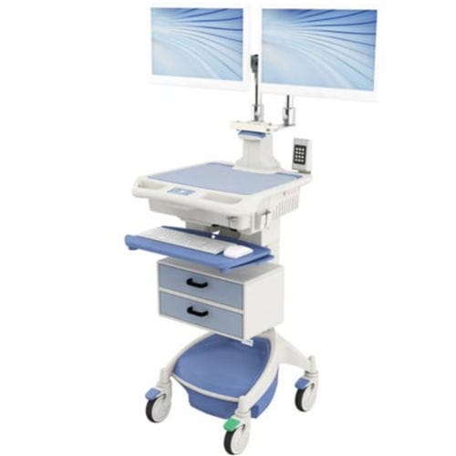Estación de trabajo informática médica - AccessPoint™ Dual - Touchpoint Medical - sin ventilador / de altura regulable / con ruedas