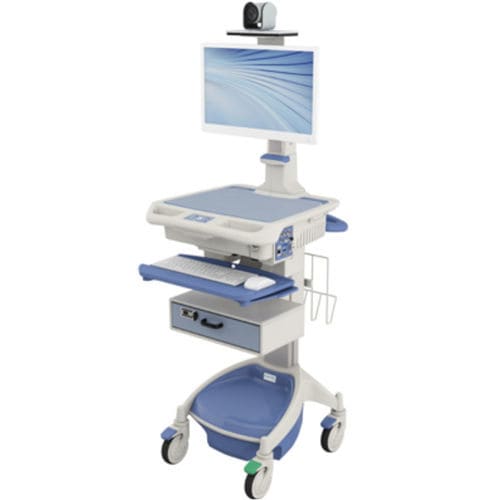 Estación de trabajo informática de telemedicina - AccessPoint™ - Touchpoint Medical - sin ventilador / de altura regulable / con ruedas