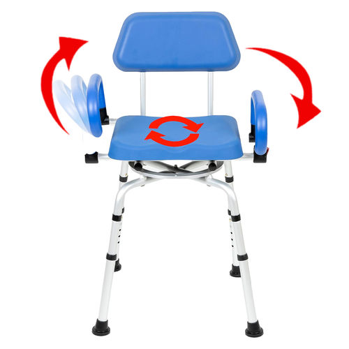 Silla de ducha con reposabrazos - MBSC  - Pain Management Technologies - giratoria / de plástico