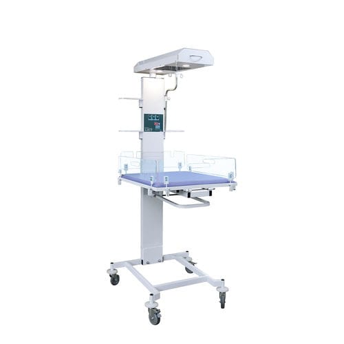 Mesa de reanimación neonatal con lámpara de fototerapia - AIST - Zapovit - con ruedas