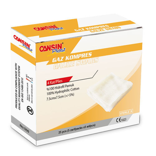 Compresa de gasa de algodón - 550 - Cansin Healthcare Industrial & Trade - estériles