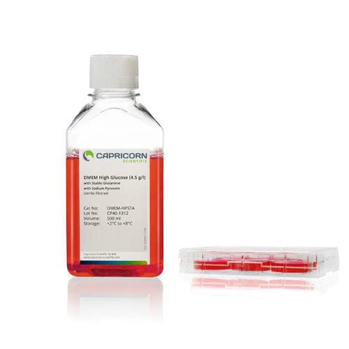 Reactivo medio de cultivo - DMEM-HPSTA - Capricorn Scientific GmbH - medio de Eagle modificado por Dulbecco / para cultivos celulares / líquido