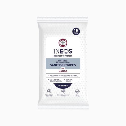 Toallita limpiadora para la higiene de las manos - U0S6-X73S-E51Q-GNTY - INEOS Hygienics - lote de 15