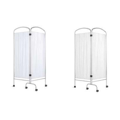 Biombo médico plegable - VL25X.10.BI.1204 - Valiamo - 2 paneles / de acero inoxidable