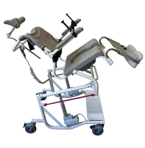 Silla de ducha con reposabrazos - HY310801-B - Prontomed srl - con respaldo / con ruedas / con apertura higiénica