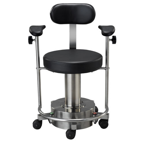 Silla de cirujano eléctrica - Levitate MT - Palakkad Surgical Industries - de acero inoxidable / de altura variable / móvil