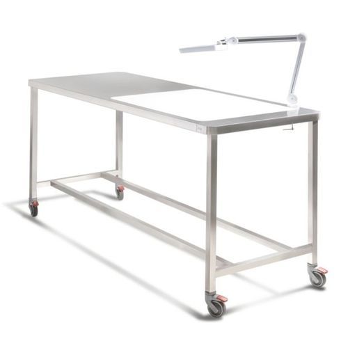 Mesa de inspección de ropa - LI & FT - Palakkad Surgical Industries - rectangular / con ruedas / plegable