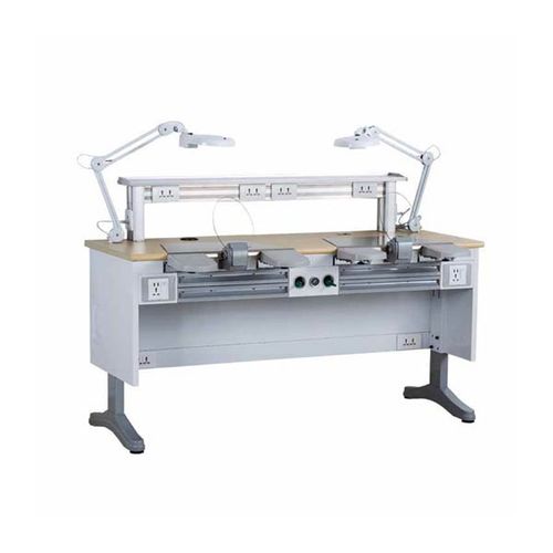 Puesto de trabajo para laboratorio dental con luz - JT-55 - Tangshan UMG Medical Instrument - con estantes / doble / de mesa