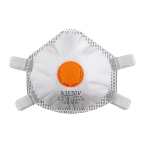 Mascarilla respiratoria FFP3 - 3530V - Globus Group - tipo copa / blanca